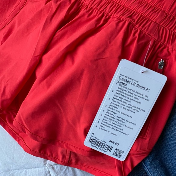 lululemon tracker short 4” *love red - Picture 3 of 4